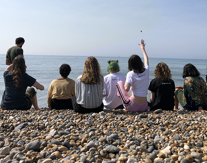 Brighton5 teens on Brighton beach