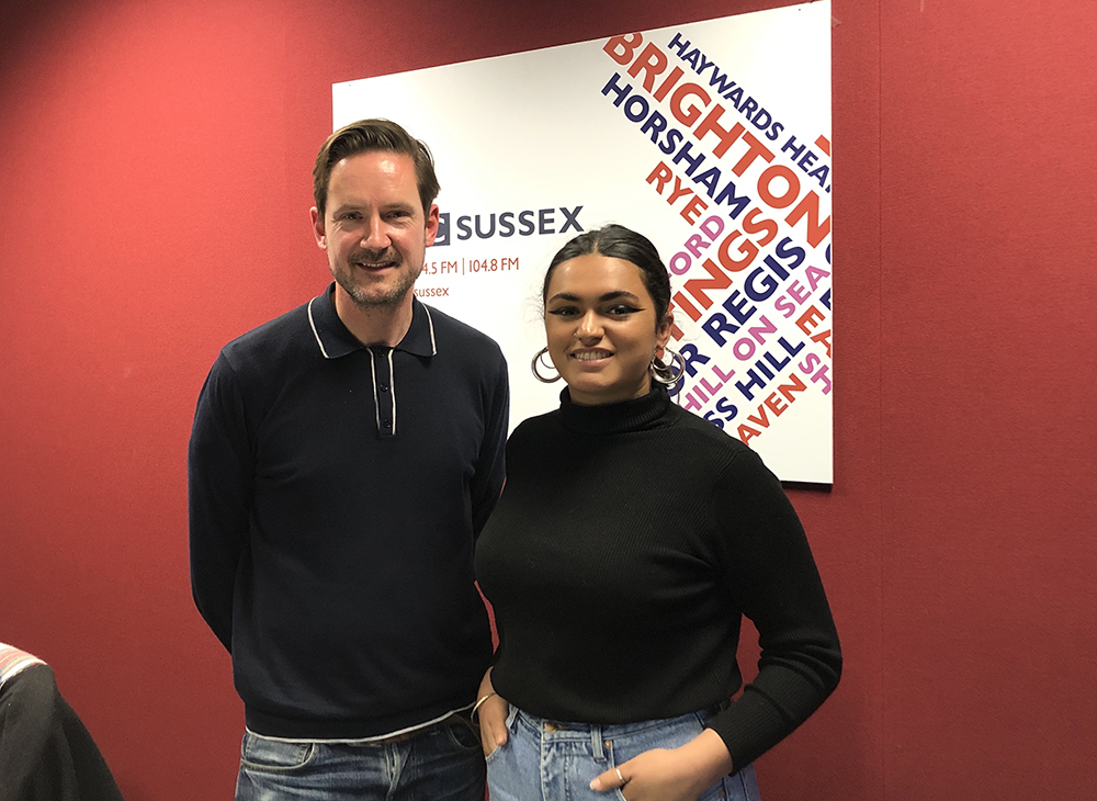 BBC Sussex Raising Teens presenter Guy Lloyd and teen reporter Lola Ray